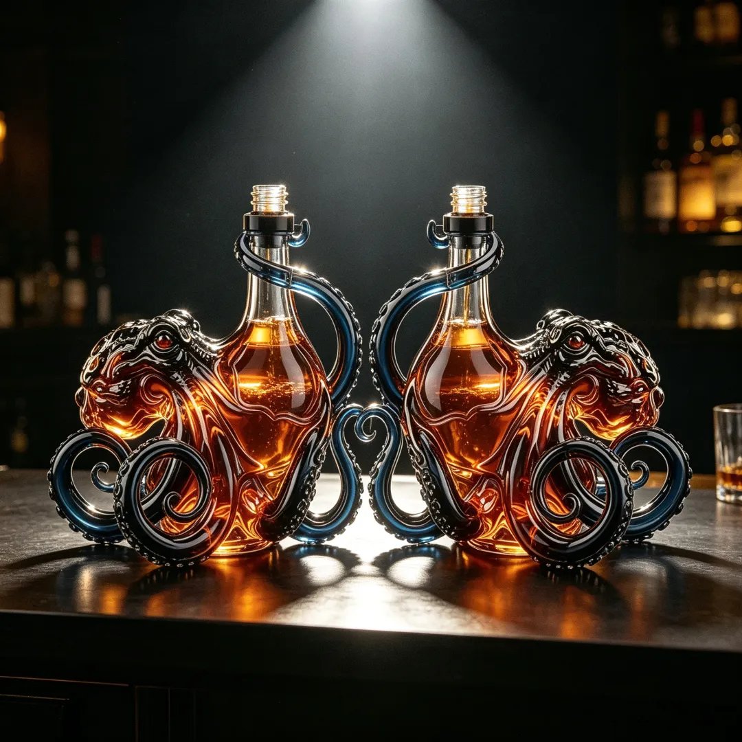 Black SpicedRum 3D SculptedOctopus Collector'sEdition Bottle