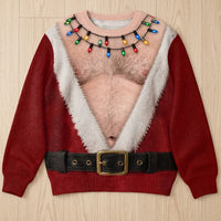 Light Hair Chest Santa Sweater