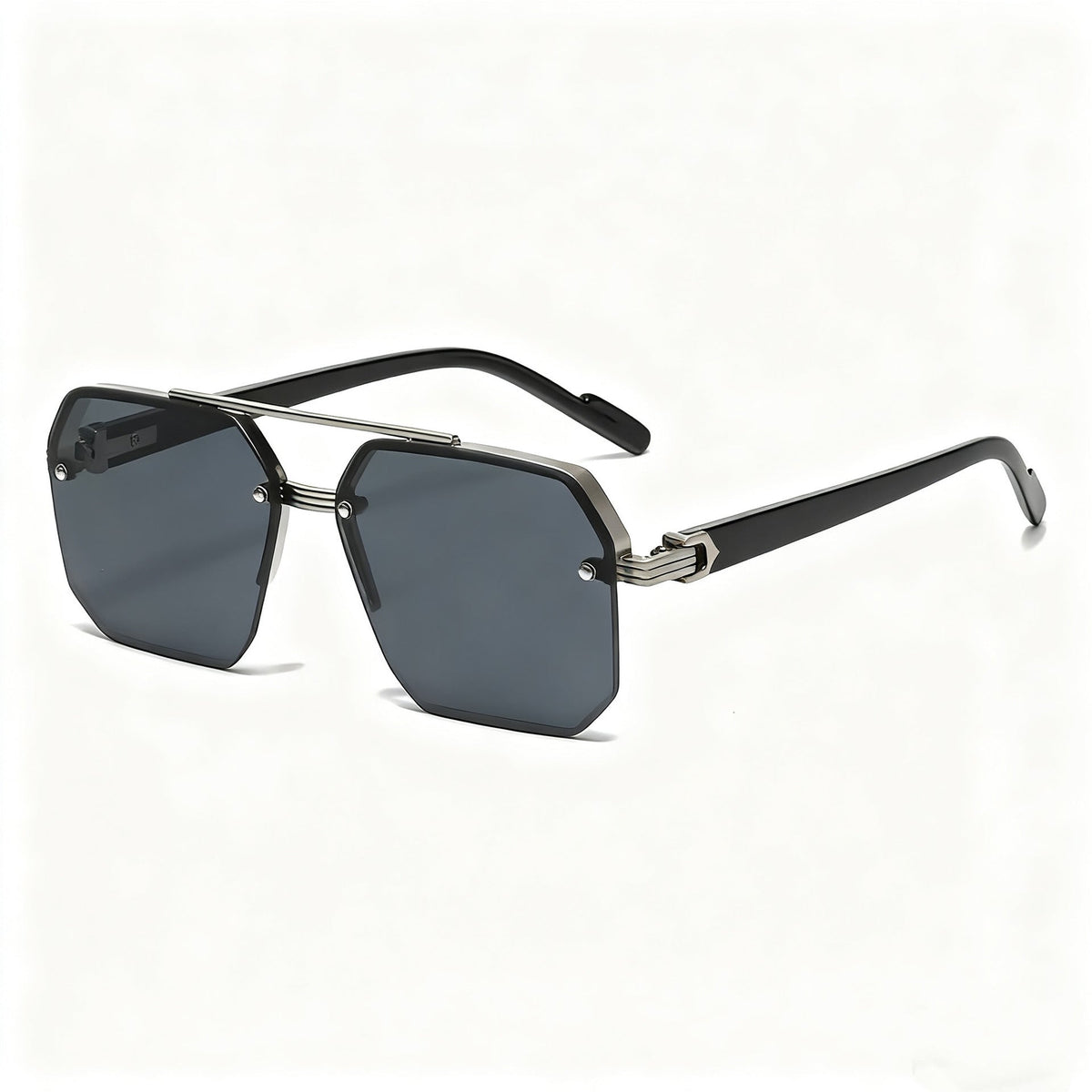 Unisex Retro Square Sunglasses - 1 Pair Polycarbonate Semi-Rimless Double Beam🕶️
