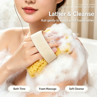 2Pcs Soft Bath Sponge with Soap Pocket, Quick Foaming Shower Scrub Sponge for Smooth Skin & Daily Body Cleaning 🧼