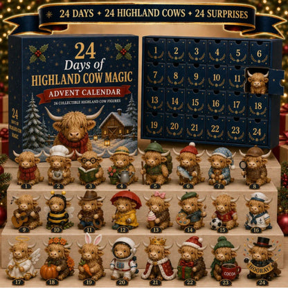 24-Day Highland Cow Advent Calendar - Christmas Countdown Gift Box🐮