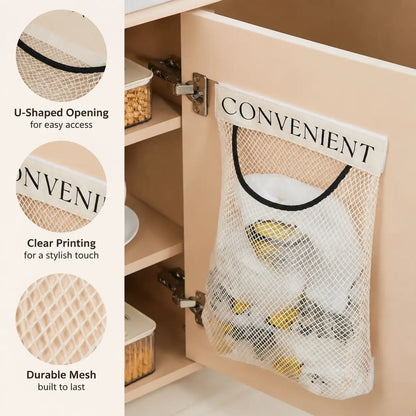 5PCS Grocery Garbage Bag Holder Trash Bag Dispenser Sticky Wall Mounted Mesh🛒