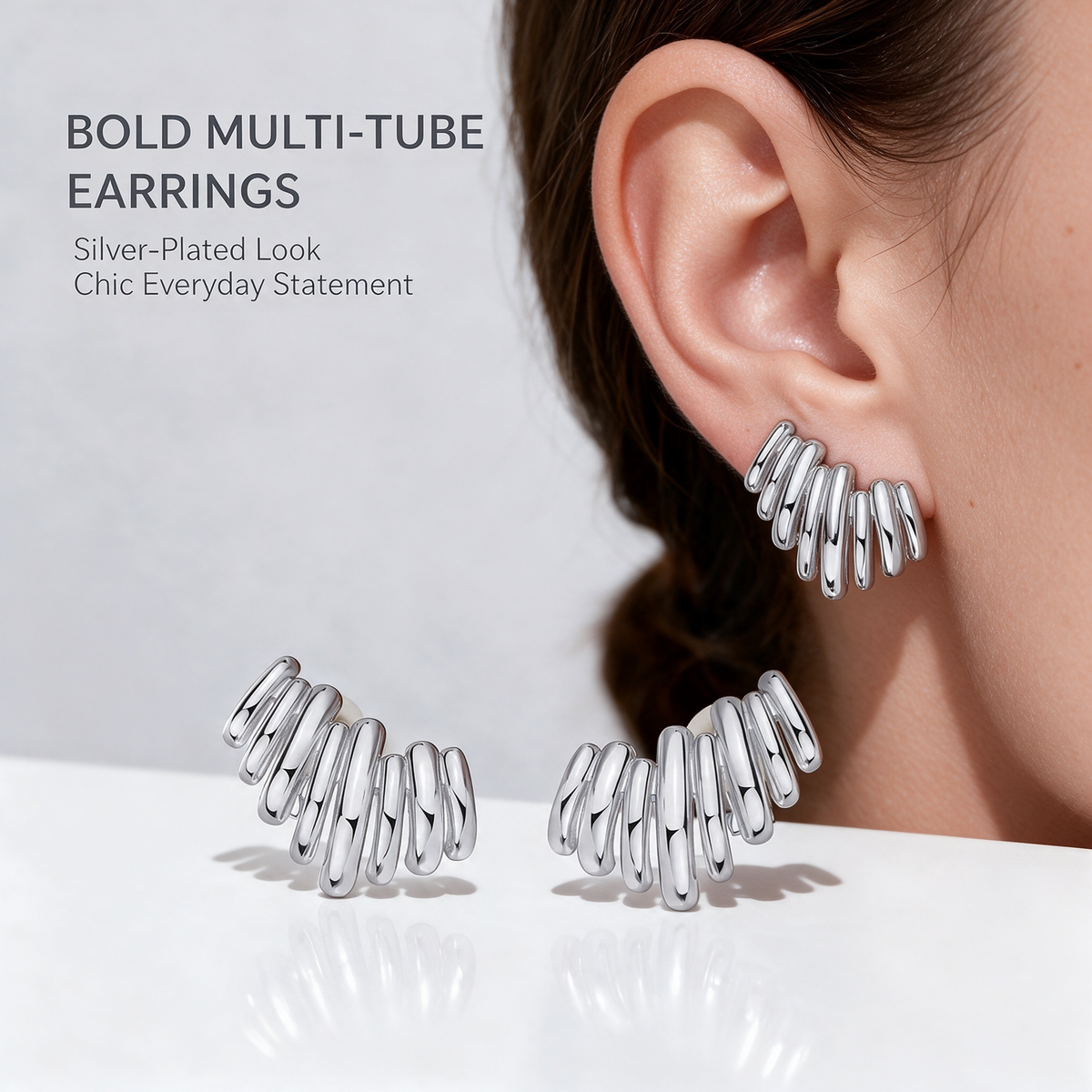 14K Gold Plated Statement Climber Stud Earrings for Women β¨π