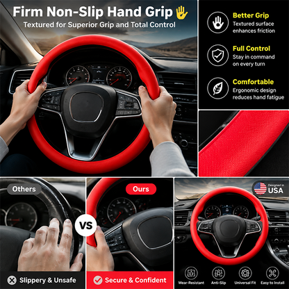 Universal Silicone Steering Wheel Cover, Non-Slip Soft Grip All Season Car 🚗