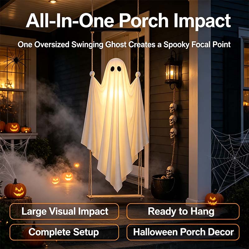 Halloween Decorations Outdoor Pre-Assembled Hanging Swing Ghost 🎃👻