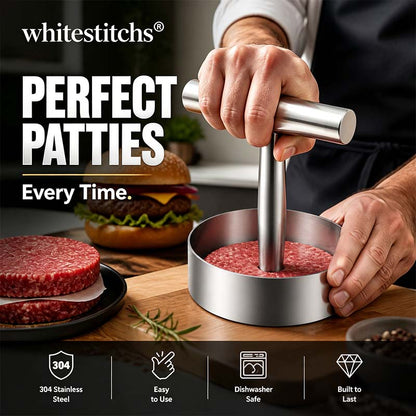 Steak Press Round Patty Mold | Food‑Grade 304 Stainless Steel Burger Patty Maker🍔🔥