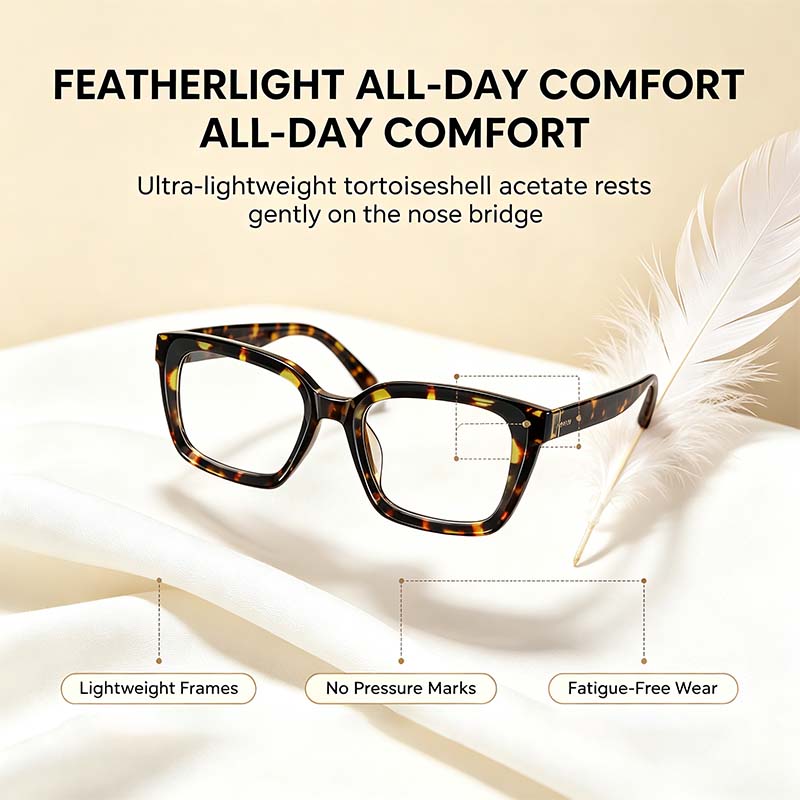 3-Pack Lightweight Tortoiseshell Square Reading Glasses for Women & Men - Blue Light Blocking👓✨