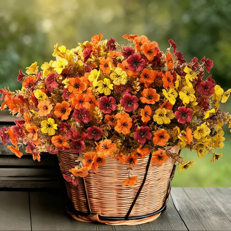 Fall Artificial Flower Halloween 12pcs, UV Resistant Colorful Fake Flower🌼