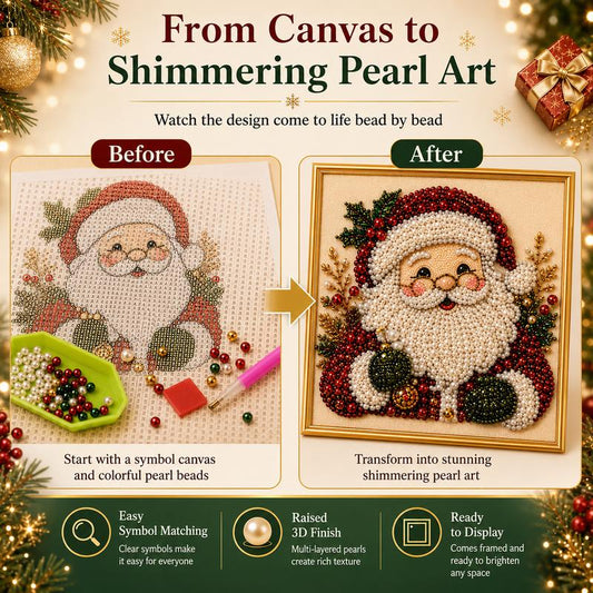 Frameless 3D Beaded Christmas Pearl Diamond Painting🌲