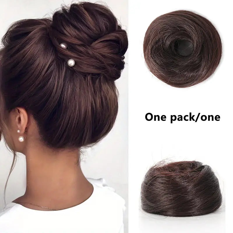 Synthetic Messy Bun Hair Piece for Women, Curly Updo Scrunchie Extension👑 ✨