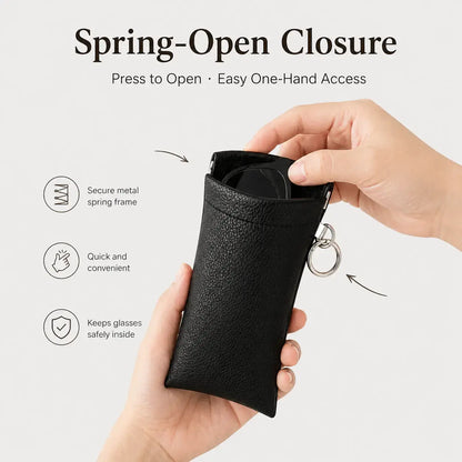 Soft PU Leather Sunglasses Pouch Elastic Opening Eyeglasses Bag 🕶️