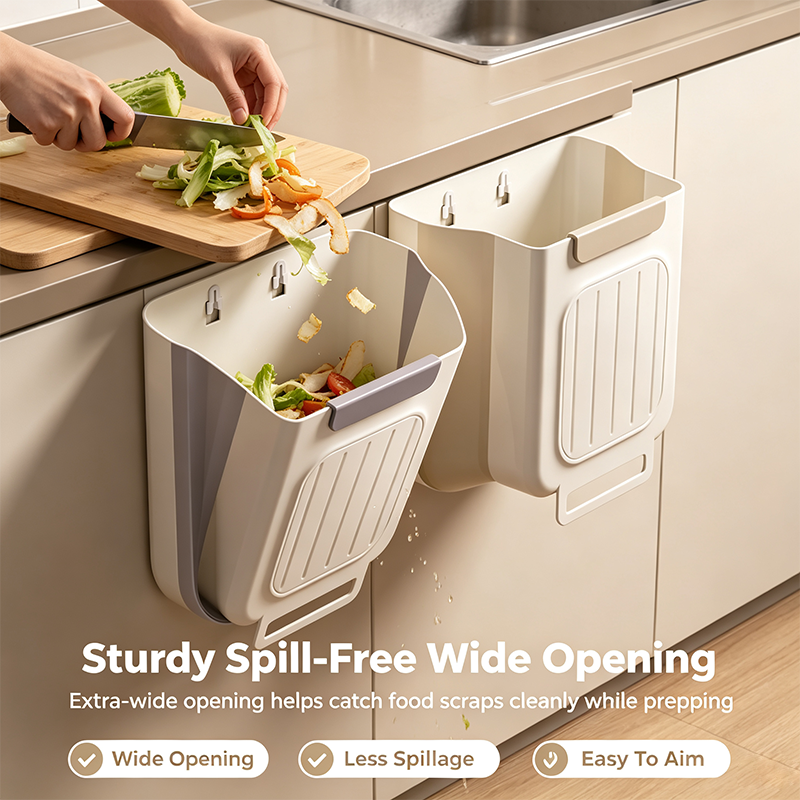Foldable Hanging Trash  | 2026 New Hanging Bin for Kitchen Cabinet Doors🗑️