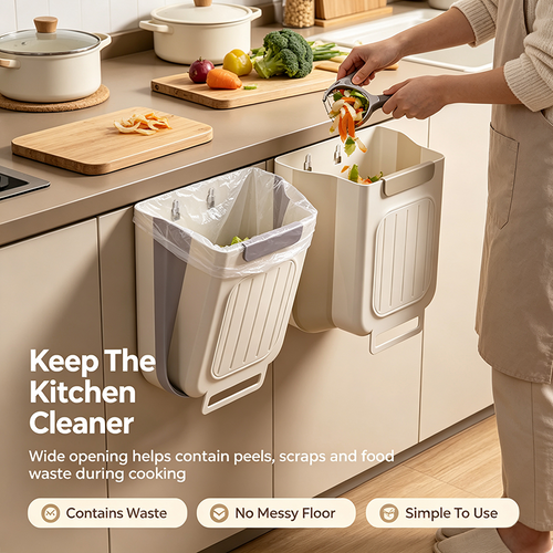 Foldable Hanging Trash  | 2026 New Hanging Bin for Kitchen Cabinet Doors🗑️