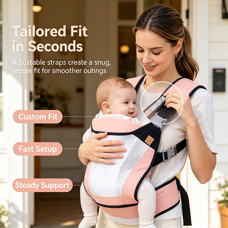 Adjustable single-shoulder portable strap | Lightweight and breathable mesh hip strap🧸