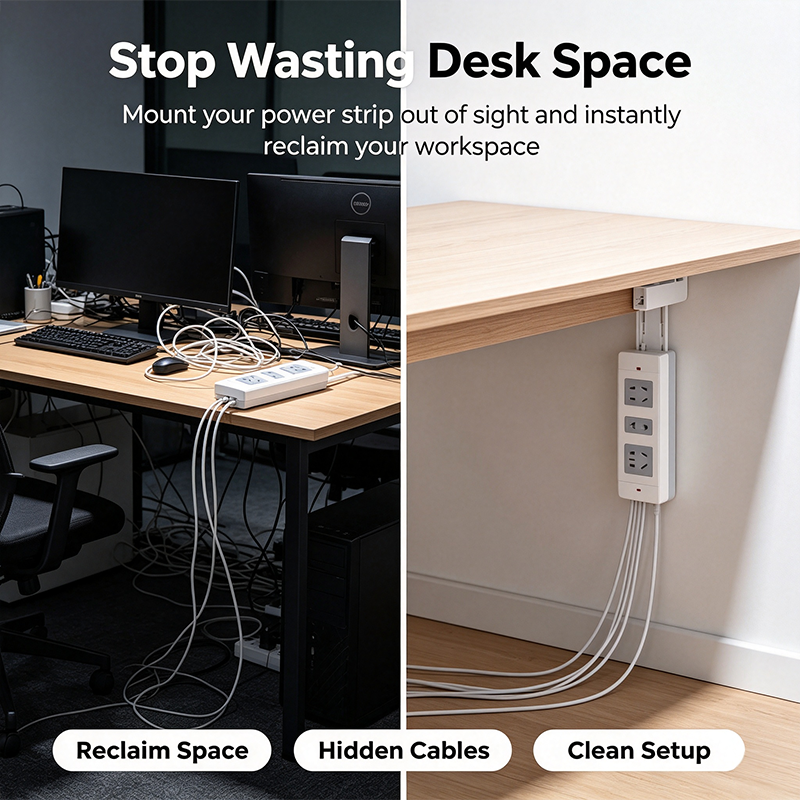 Adhesive Punch-Free Socket Holder, Self Adhesive Desktop Socket Fixer🔌🔒