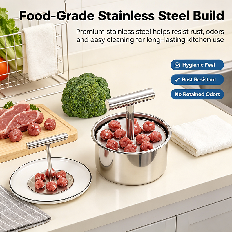 Stainless Steel Meatball Maker with 6 Holes for Quick DIY Meatballs, Fish Balls, Veggie Balls, and Ice Cream🥩