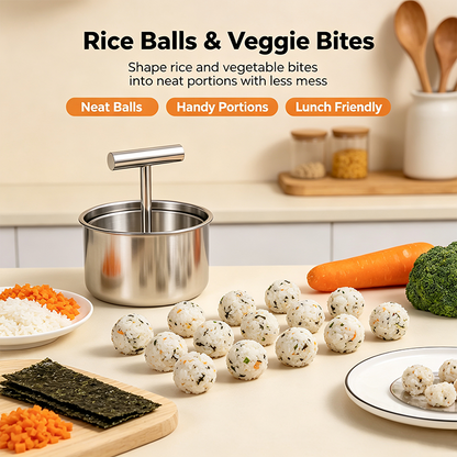 Stainless Steel Meatball Maker with 6 Holes for Quick DIY Meatballs, Fish Balls, Veggie Balls, and Ice Cream🥩