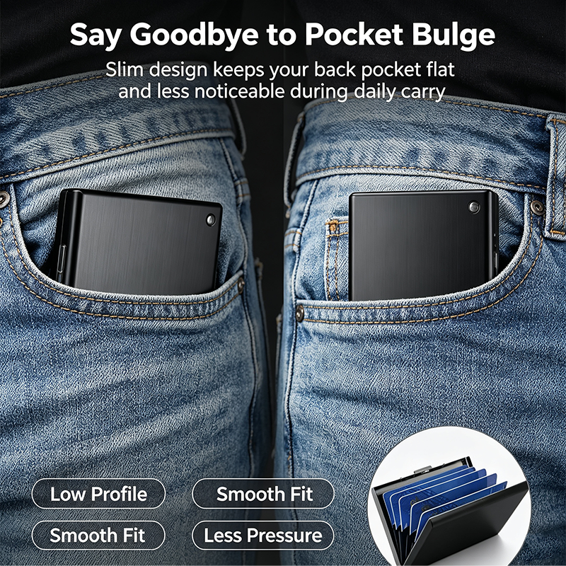 Men's Minimalist RFID Blocking Metal Card Holder Wallet💳