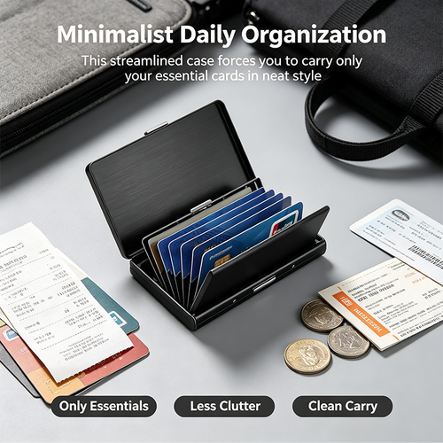 Men's Minimalist RFID Blocking Metal Card Holder Wallet💳