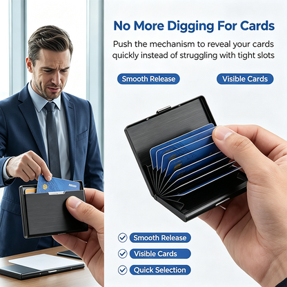 Men's Minimalist RFID Blocking Metal Card Holder Wallet💳