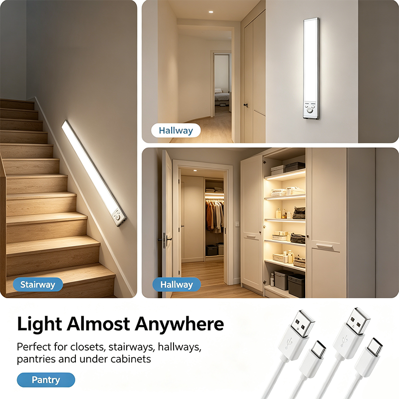 Under Cabinet Lights,Motion Sensor Night Light Indoor,USB Rechargeable Light💡
