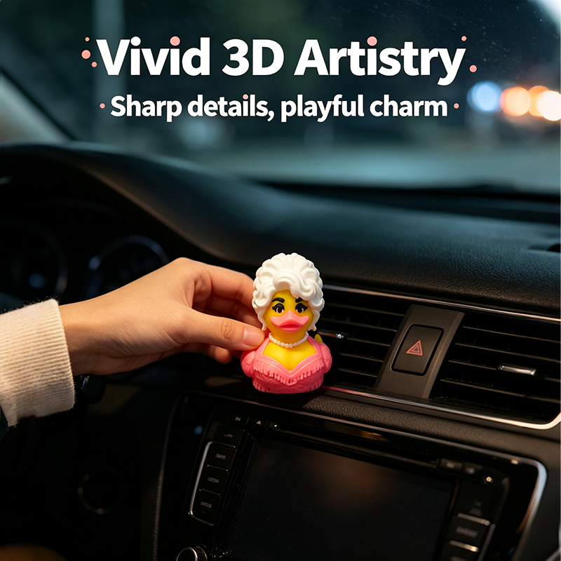 Dolly Duck - 3D Printed Collectible, Cute Desk & Car Decor🦆