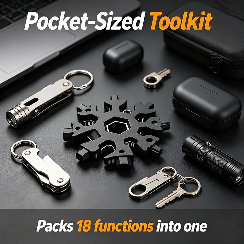 Viral 18-in-1 Snowflake Multi-tool Stainless Steel Portable Wrench All-in-One Screwdriver ❄️