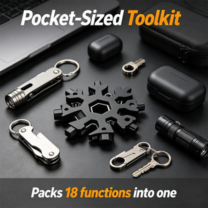 Viral 18-in-1 Snowflake Multi-tool Stainless Steel Portable Wrench All-in-One Screwdriver ❄️