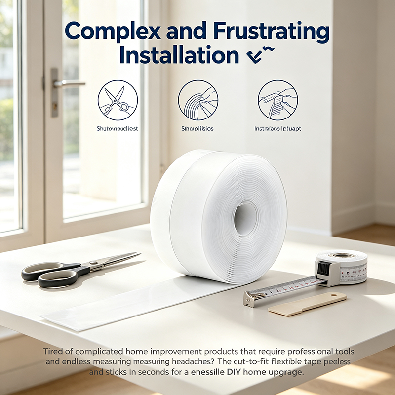 Adhesive Weather Stripping, 32.8Ft x1.38in Draught Excluder Insulation Tape for Doors, Windows, Shower Sealing🏡