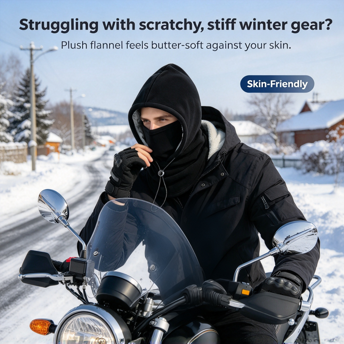 Integrated Flannel Warm Face Mask and Hat, Windproof and Warm🌬️