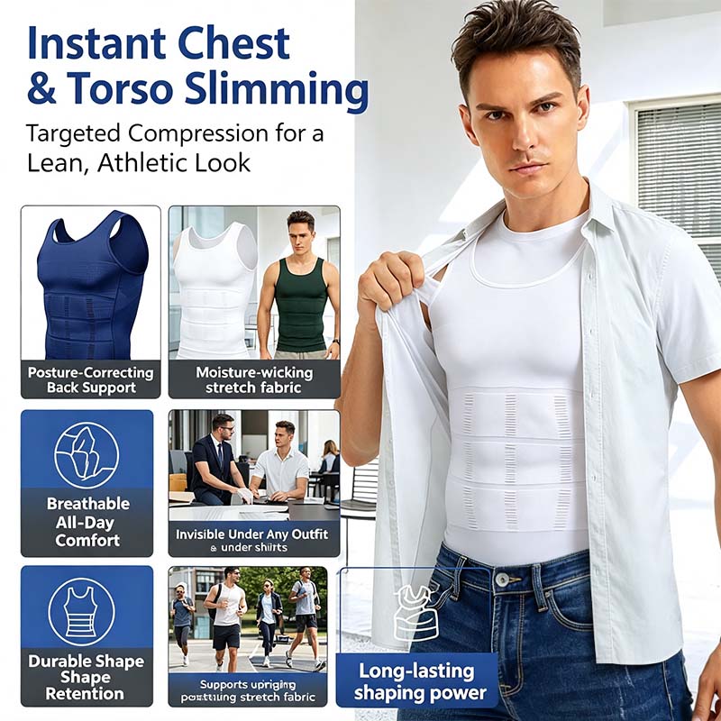 Men Round Neck Compression Tank Top,Men Shaping Vest,Men Sleeveless Shirt Shapewear👕