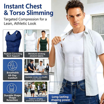 Men Round Neck Compression Tank Top,Men Shaping Vest,Men Sleeveless Shirt Shapewear👕