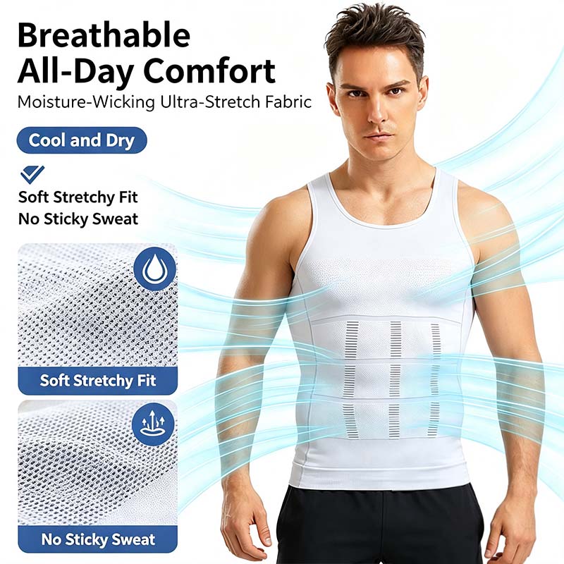 Men Round Neck Compression Tank Top,Men Shaping Vest,Men Sleeveless Shirt Shapewear👕