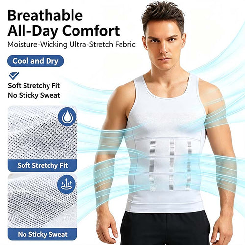 Men Round Neck Compression Tank Top,Men Shaping Vest,Men Sleeveless Shirt Shapewear👕