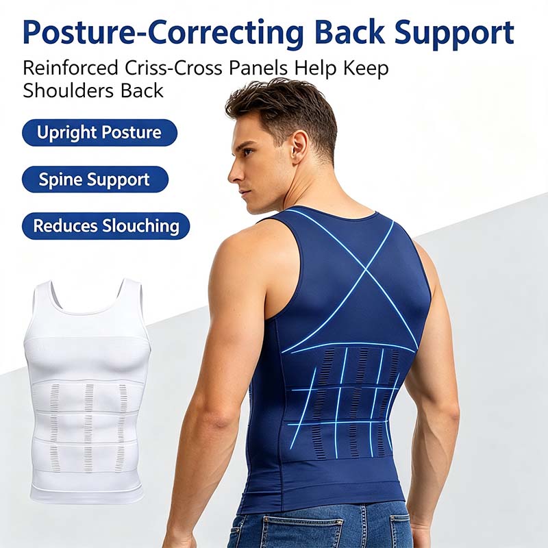 Men Round Neck Compression Tank Top,Men Shaping Vest,Men Sleeveless Shirt Shapewear👕