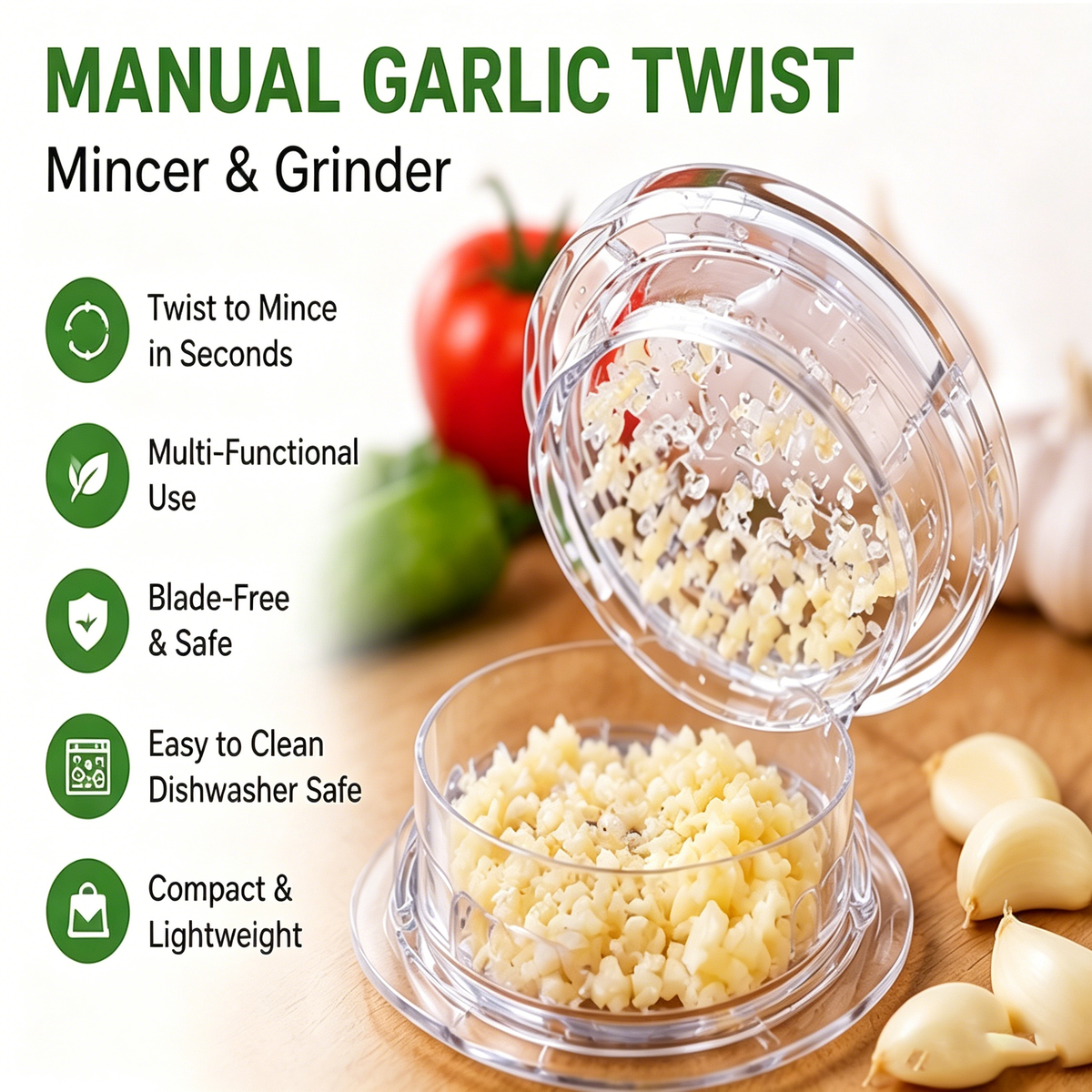 2 PCS Manual Garlic Twister Mincer Kitchen Gadget Gift🧄