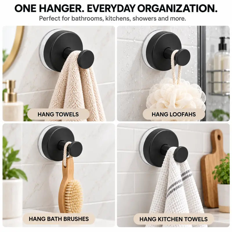 2 Pcs No Drilling Suction Cup Hooks with Replaceable Core 🪝