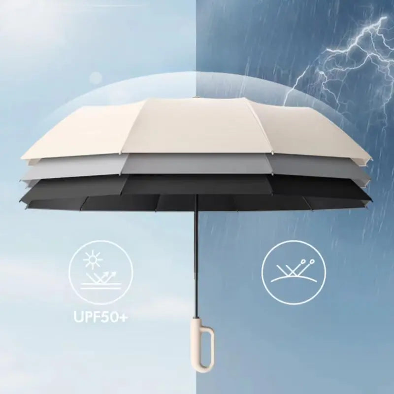 Automatic Folding Umbrella,Portable Rain Umbrella with Loop Buckle☂️