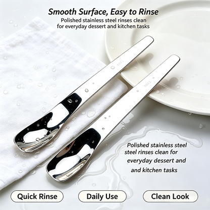 316L Stainless Steel Dessert Spade Spoon, Mirror Polished Thick Multi‑Purpose Spoon🥄
