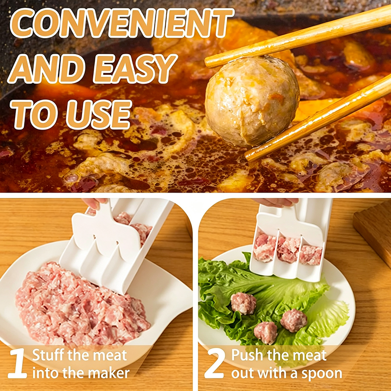 Creative Kitchen Triple Meatball Maker, Meatball Shaper Kitchen Triple Meat Tenderiser Meat Baller 🍳