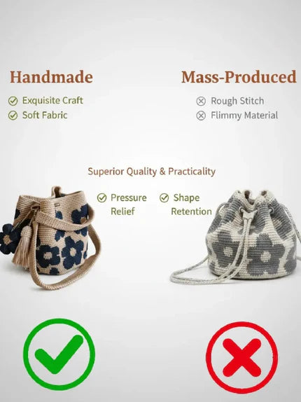 Handmade Crochet Flower Bucket Bag🌺