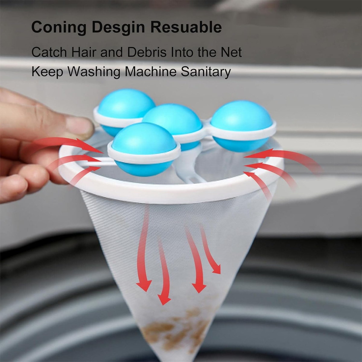 3 Counts Washing Machine Hair Remover Filter Bag 🧺