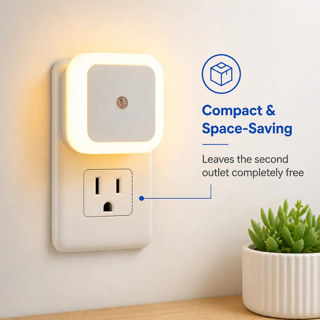 6‑Pack Compact Ultra‑Energy‑Saving Smart LED Night Lights💡