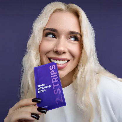Purple Teeth Whitening Strips, Enamel-Safe Stain Removal💜