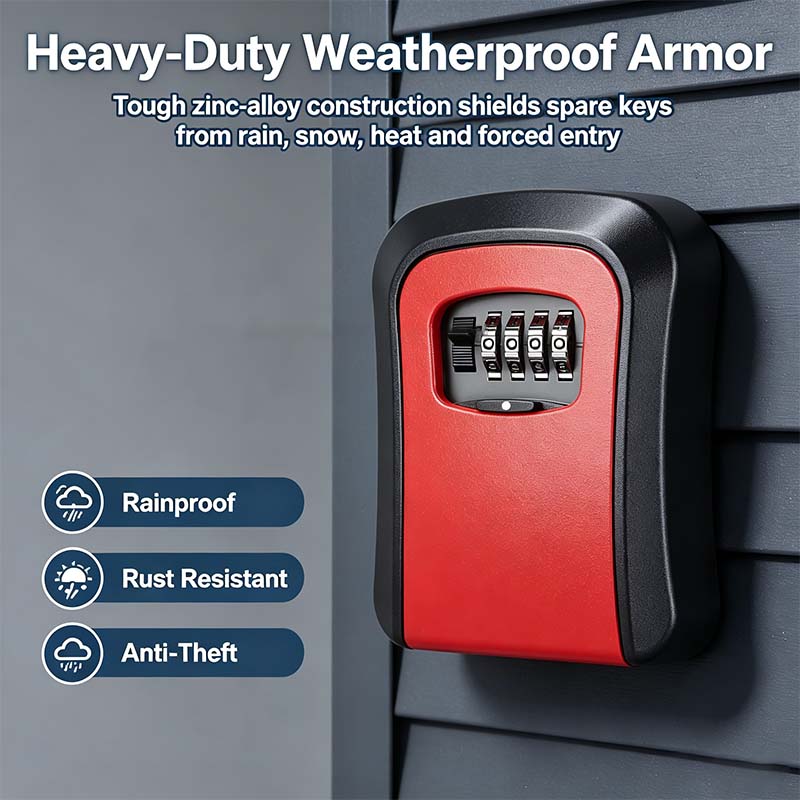 Wall Mount Key Lock Box - 4 Digit Combination Lockbox for Keys Safe Security🔑