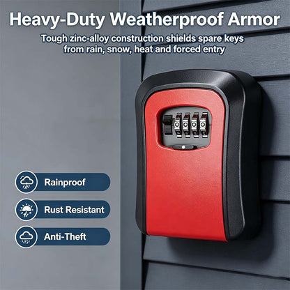 Wall Mount Key Lock Box - 4 Digit Combination Lockbox for Keys Safe Security🔑