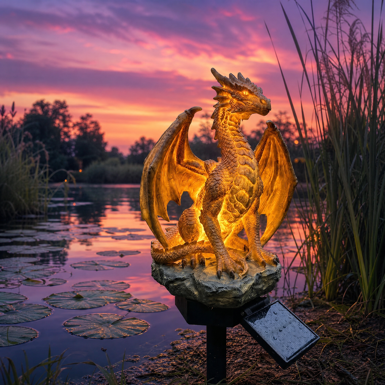 Solar Dragon Garden Statue Light🐲