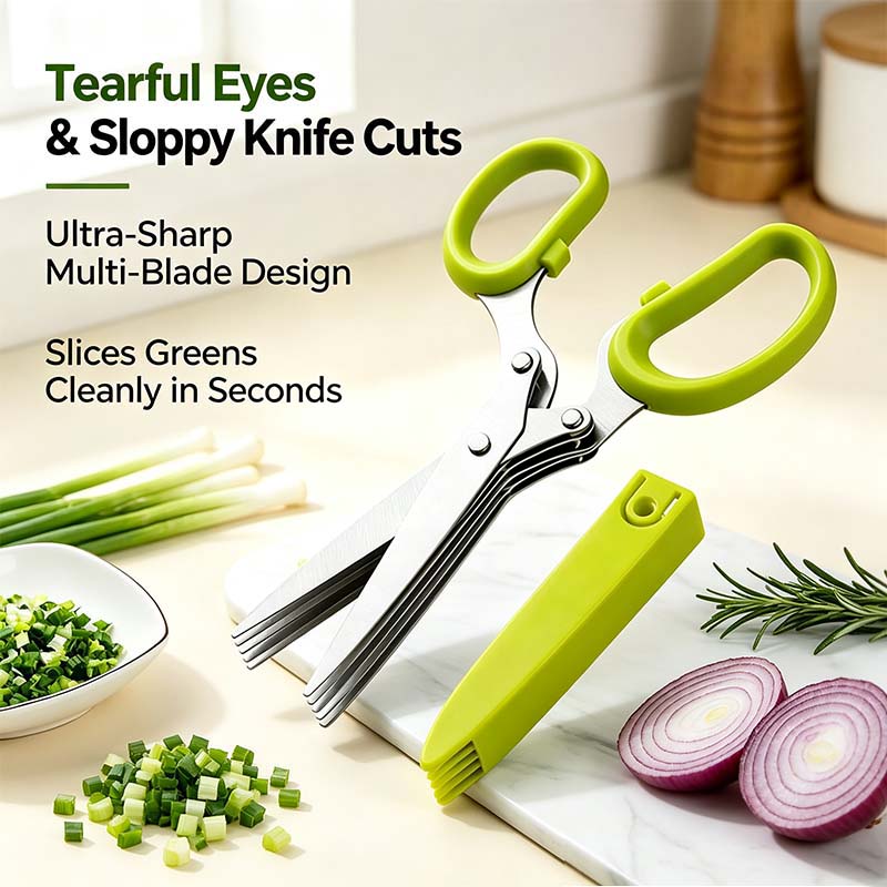 Onion Scissors Multi-Layer Ergonomic Plastic Shredded Paper Scissors Kitchen Tools✂️