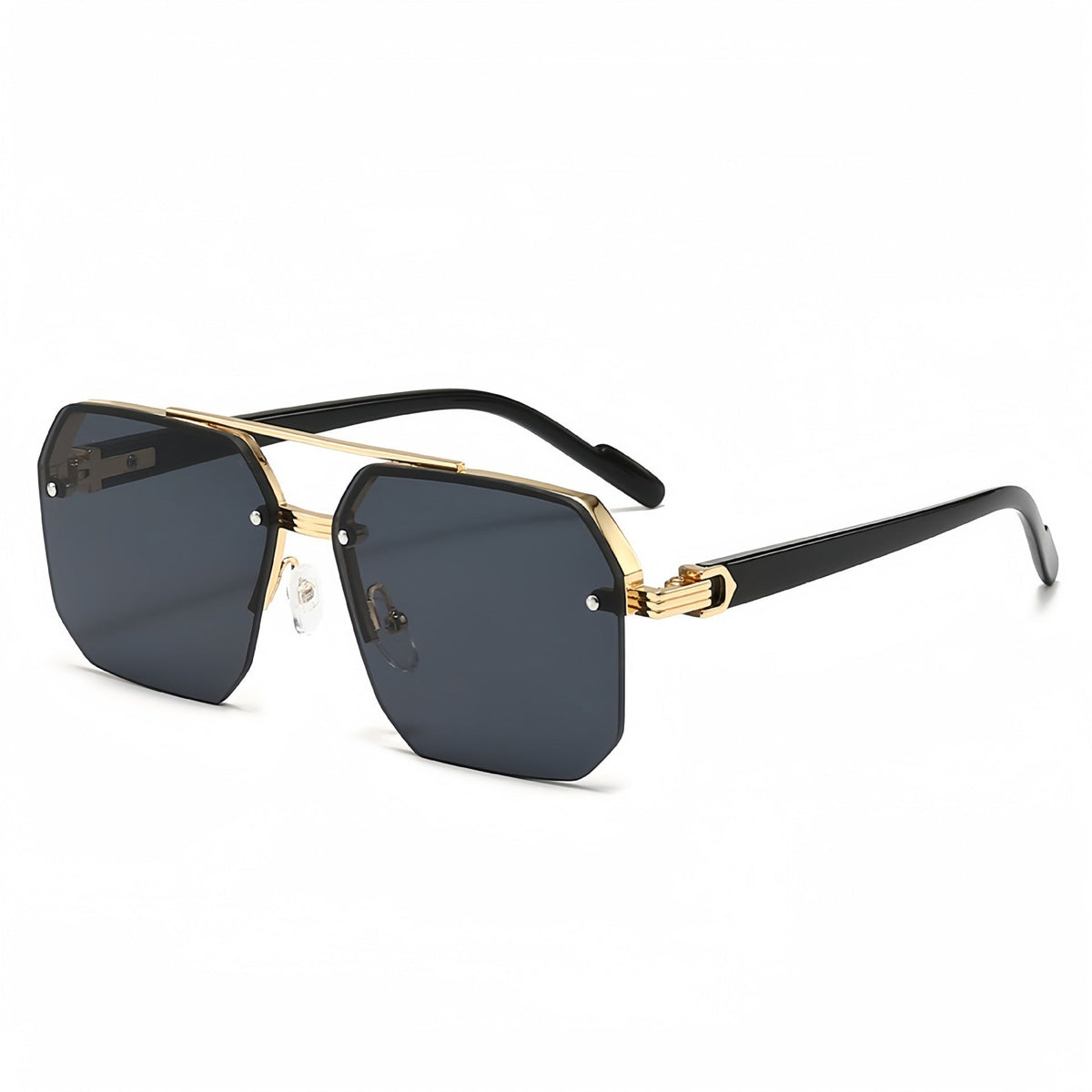 Unisex Retro Square Sunglasses - 1 Pair Polycarbonate Semi-Rimless Double Beam🕶️