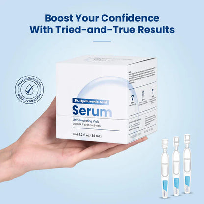 3% Hyaluronic Acid Ultra Hydrating Single Use Facial Serum Vials💧